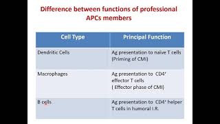 Lecture 41 Antigen Presenting Cells [upl. by Iramohs]