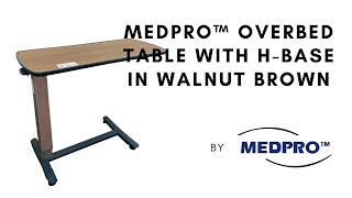 MEDPRO™ Overbed Table with HBase in Walnut Brown [upl. by Rus]