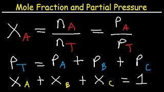 Mole Fraction and Partial Pressure  Chemistry Problems [upl. by Hepzi530]