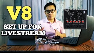 V8 SOUND CARD SET UP FOR LIVE STREAMING LAPTOP [upl. by Asilat]