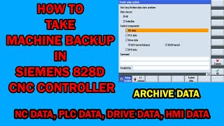 How to create backup in SIEMENS 828D CNC [upl. by Laurent]