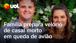 Queda do avião em Vinhedo Família prepara velório de casal morto em acidente aéreo [upl. by Nnylhtak]