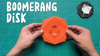 Origami boomerang disc  How to make origami boomerang disc wih paper [upl. by Danae]