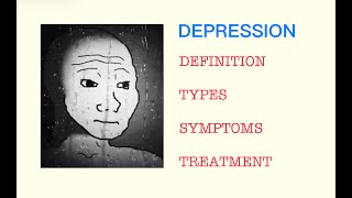 Depression  What it is  clinical features signs and symptoms  treatment  drugs [upl. by Durr]