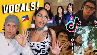 Only in the Philippines  Latinos react to Viral Filipino Singing TikToks [upl. by Bouchier]