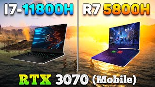 Core i7 11800H vs Ryzen 7 5800H  Laptop Gameplay Benchmark Test [upl. by Meeker]