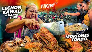 TONDO STREET FOOD  LECHON KAWALI at TUMBONG sa Kalye ng MORIONES  TIKIM TV [upl. by Merrily749]