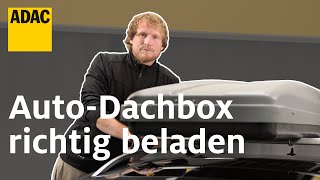 Dachbox richtig montieren und beladen Tipps für Autoreisen mit Dachträger  ADAC [upl. by Sholeen]