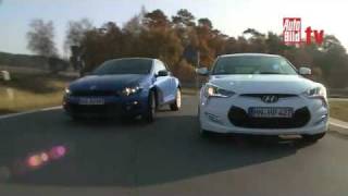 Hyundai Veloster 16 GDI vs VW Scirocco 14 TSI  Test Video Oeni [upl. by Soalokcin650]