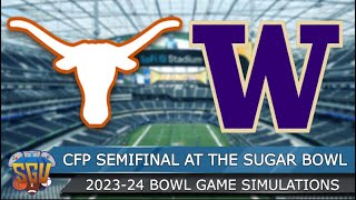 Texas vs Washington  CFP Semifinal at the Sugar Bowl  11 Full Game Highlights  NCAA 14 Sim [upl. by Vivica955]