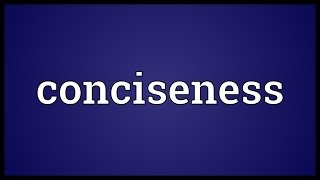 Conciseness Meaning [upl. by Ernestus]