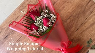 How to Make Flower Bouquet  Simple Wrapping Tutorial  Easy DIY Gift Idea for Beginners [upl. by Etnod]