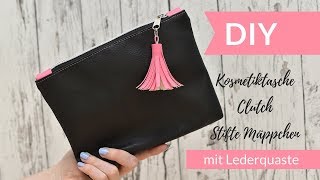 Clutch I Kosmetiktasche nähen  inkl Schnittmuster [upl. by Andreana]