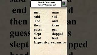 Word Contrasts for ɛ Versus æ  learn American English Pronunciation englishpronunciation [upl. by Nylissej]