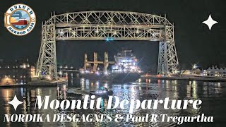 quotMoonlit Departurequot NORDIKA DESGAGNES amp Paul R Tregurtha departed Duluth 12292023 [upl. by Fleece430]