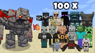 Redstone Golem vs All Mobs in Minecraft x100  Redstone Golem Minecraft Dungeons vs All Mobs army [upl. by Esile]