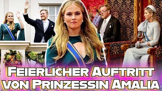 Prinzessin Amalia unkenntlich Feierlicher Auftritt der niederländischen Royals auf dem Balkon [upl. by Holna512]