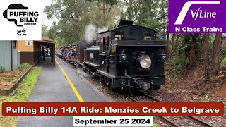 Puffing Billy 14A Ride Menzies Creek to Belgrave Full Trip [upl. by Retla]