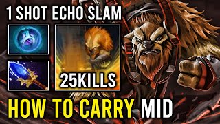 How to Solo Mid Carry Earthshaker 1 Shot Echo Slam Unlimited Totem Jump Perma Stun Dota 2 [upl. by Verena640]