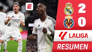 REAL MADRID GANÓ con GOLAZOS de VINICIUS Y VALVERDE 20 vs VILLARREAL  RESUMEN  La Liga [upl. by Muffin403]