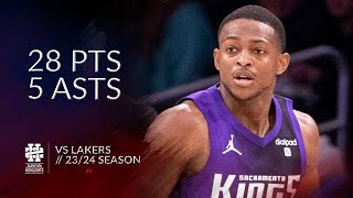 DeAaron Fox 28 pts 5 asts vs Lakers 2324 season [upl. by Malda]