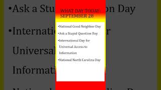 What Day Today  September 28 Shanus All in All shorts informationfactsonthisdayspecialdayyt [upl. by Irab122]