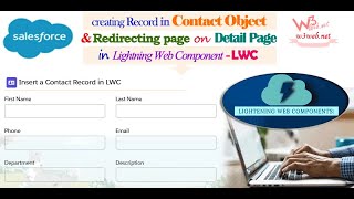 Creating Record in Contact Object and Navigating to Detail Page in Lightning Web Component – LWC [upl. by Arikahs291]