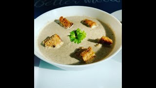 Cream of Mushroom Soup with Homemade Croutons [upl. by Nylkcaj]