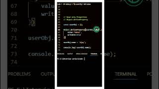 ObjectdefineProperty in javascript object viral shorts [upl. by Saundra]
