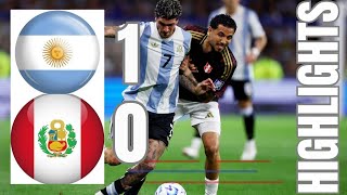 Argentina vs Peru highlights 10  Lionel Messis assist leads to a win [upl. by Romito]