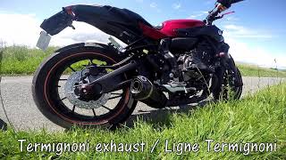 MT07 STOCK VS TERMIGNONI EXHAUST COMPARISON [upl. by Foskett]