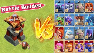 Battle Builder vs All Max Troops  Weaponized Builder Hut  Clash of Clans [upl. by Trebleht]