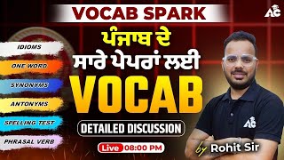 Master Vocabulary for SSC amp Punjab State Exams  VOCAB SPARK with Rohit Sain Sir 48 [upl. by Mikeb401]