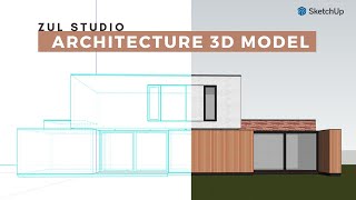 Comprehensive Tutorial Architecture 3D Modeling with SketchUp  Private House 297 [upl. by Desirea]