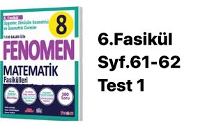 8SINIF FENOMEN 6FASİKÜL S6162 TEST 1 [upl. by Claybourne850]