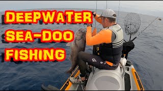 Deep water offshore Jetski fishing adventure electric reel fishing at 1300 feet deep [upl. by Remoh]