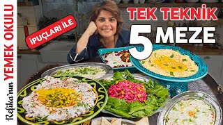 1 TEKNİK 5 MEZE 🤩 YILBAŞI SOFRASI MEZE ÇEŞİTLERİ Havuç Tarator Yoğurtlu Kereviz ve Pancar Mezesi [upl. by Fred]