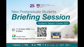 New PG Students Briefing Session Semester October 2024 [upl. by Damara]