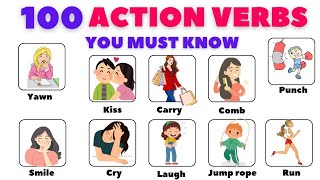 100 action verbs action verbs with sentences daily life Englishvocabulary with examples [upl. by Shana572]