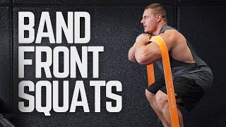 How to Perform BAND FRONT SQUATS  Killer Exercise Tutorial For Beginners [upl. by Aihsekin]