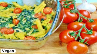 Rezept SpinatNudelauflauf mit selbstgemachter Sahnesauce  Vegan [upl. by Anuat908]