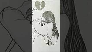 how to draw a sad 😢 girl sketch pencilart easydrawing sketch art shorts pencilsketch [upl. by Zanze229]