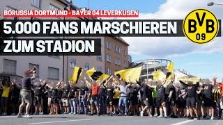 Borussia Dortmund Fanmarsch vor dem Auftaktspiel gegen Bayer 04 Leverkusen 06082022 [upl. by Suicul]