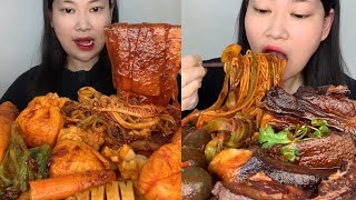 ASMR EP1147 Mukbang 🔥 Fried food Noodles Delicious Pork eating show Eating Sound [upl. by Nnylakcaj]