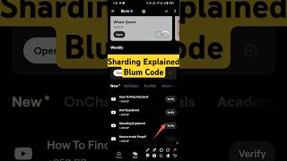 Sharding Explained Blum Code shorts trending [upl. by Drannek761]