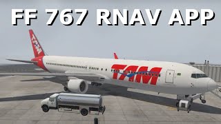 XPlane 11 FF 767 RNAV APP [upl. by Eamaj]