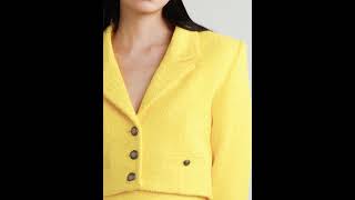 Style Spotlight Chrissy Teigens Alessandra Rich Yellow Tweed Jacket [upl. by Wallach198]