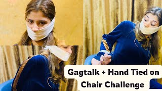 GagTalk With White Handkerchief and Hand Tied Behind with Rope  Hogtie Challenge silentaqsa gag [upl. by Engamrahc]