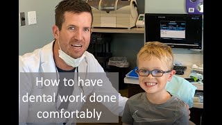 7 year old gets dental fillings comfortably [upl. by Johnath]