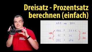 Dreisatz  Prozentsatz berechnen  Einführung mit einfachen Aufgaben  Lehrerschmidt [upl. by Vittoria]